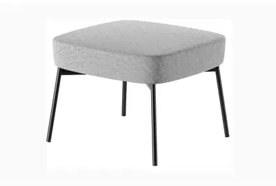 VENTO Pouf P17 black Aura 13 Микровелюр серый