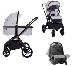 Детская коляска Sweet Baby Vento Black 3 в 1 Grey