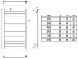 Полотенцесушитель Grota Vento 300x900 элетрический хром